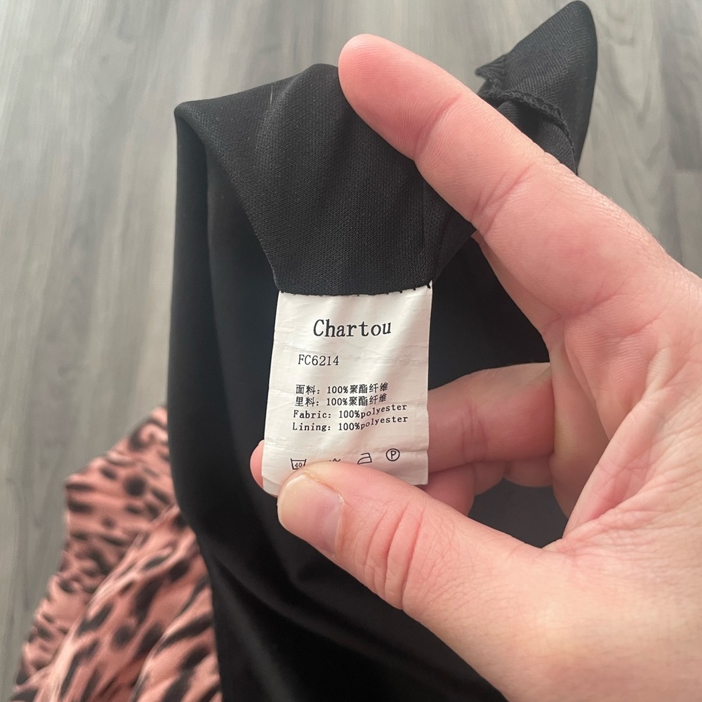 Chartou Pink and Black Pleated Animal Print A-Line MIDI Skirt Size Medium - Picture 8 of 10